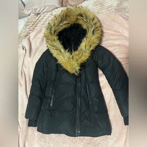 Mackage Woman’s Lele Down Coat With Natural Fur Signature Collar